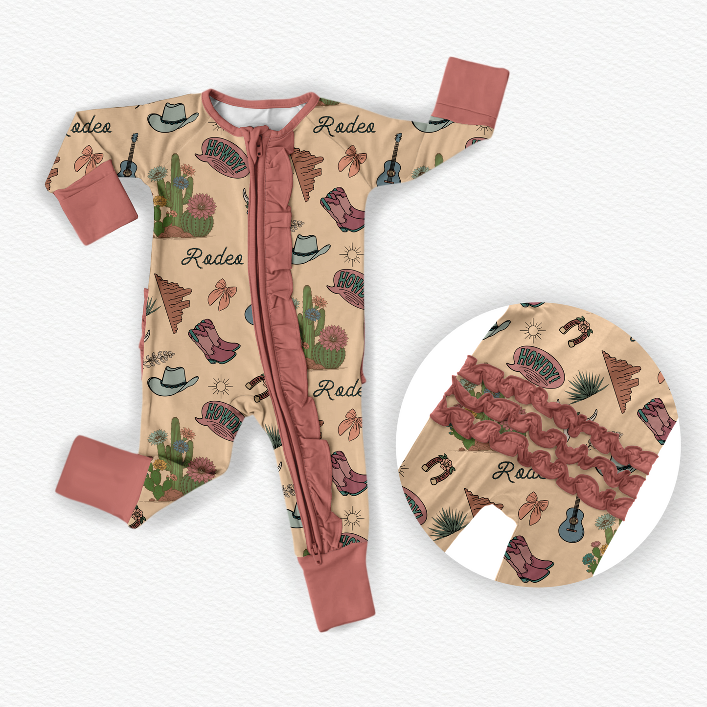 Cactus Cowgirl Ruffle Zippy | PREORDER