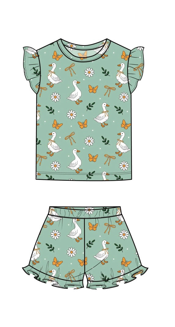 Golden Goose Ruffle Short Set