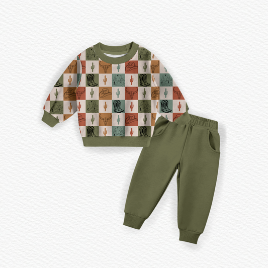 Cowboy Checks Jogger Set | PREORDER