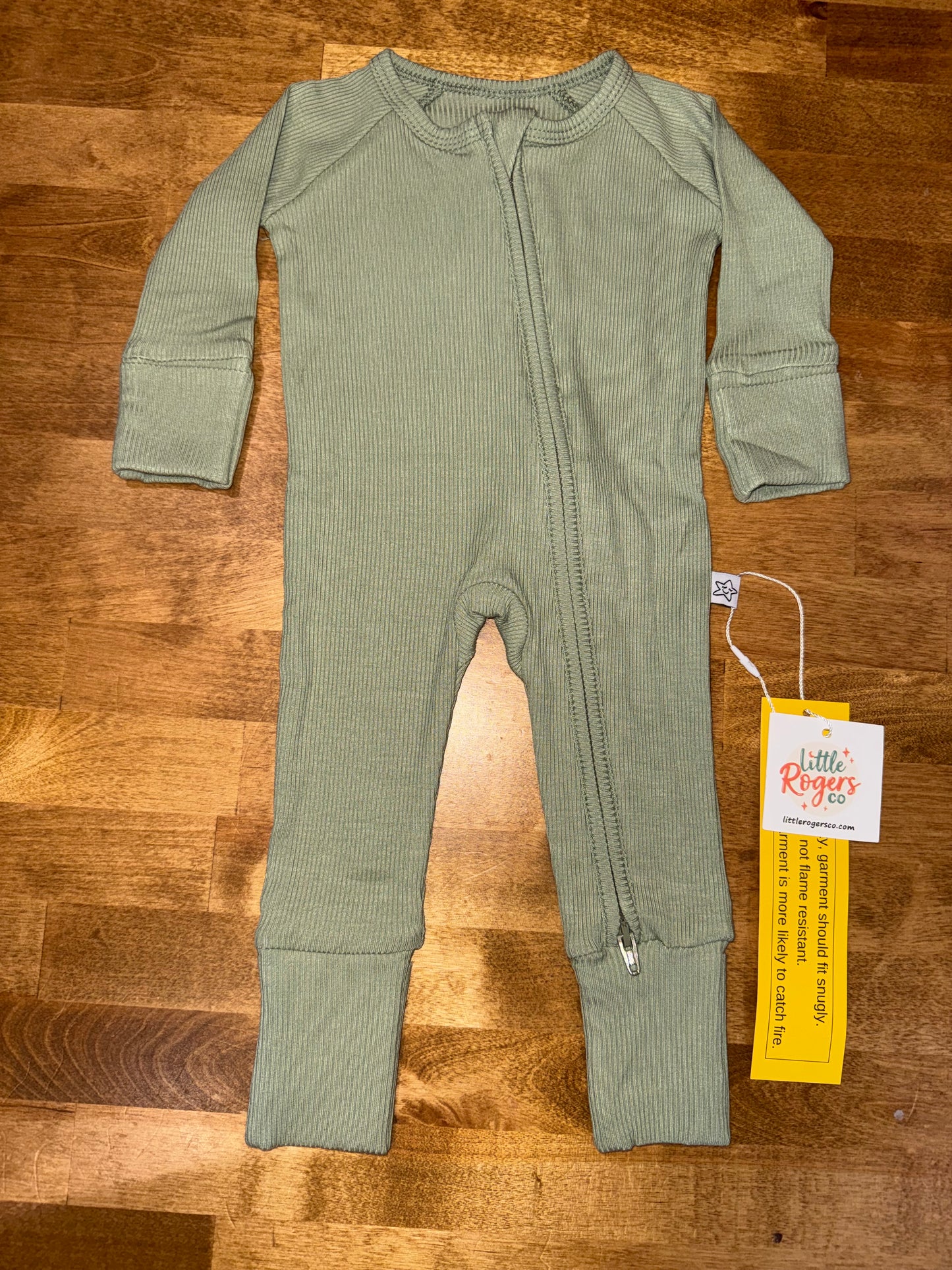 Sage Mist Ribbed Zippy