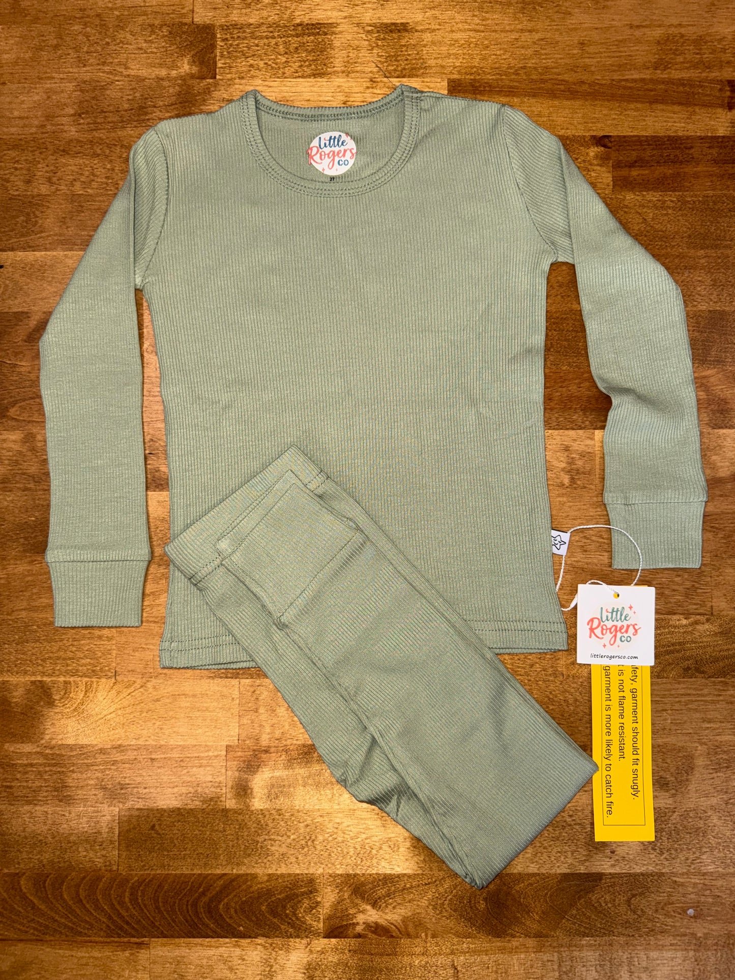 Sage Mist Ribbed Two Piece Set