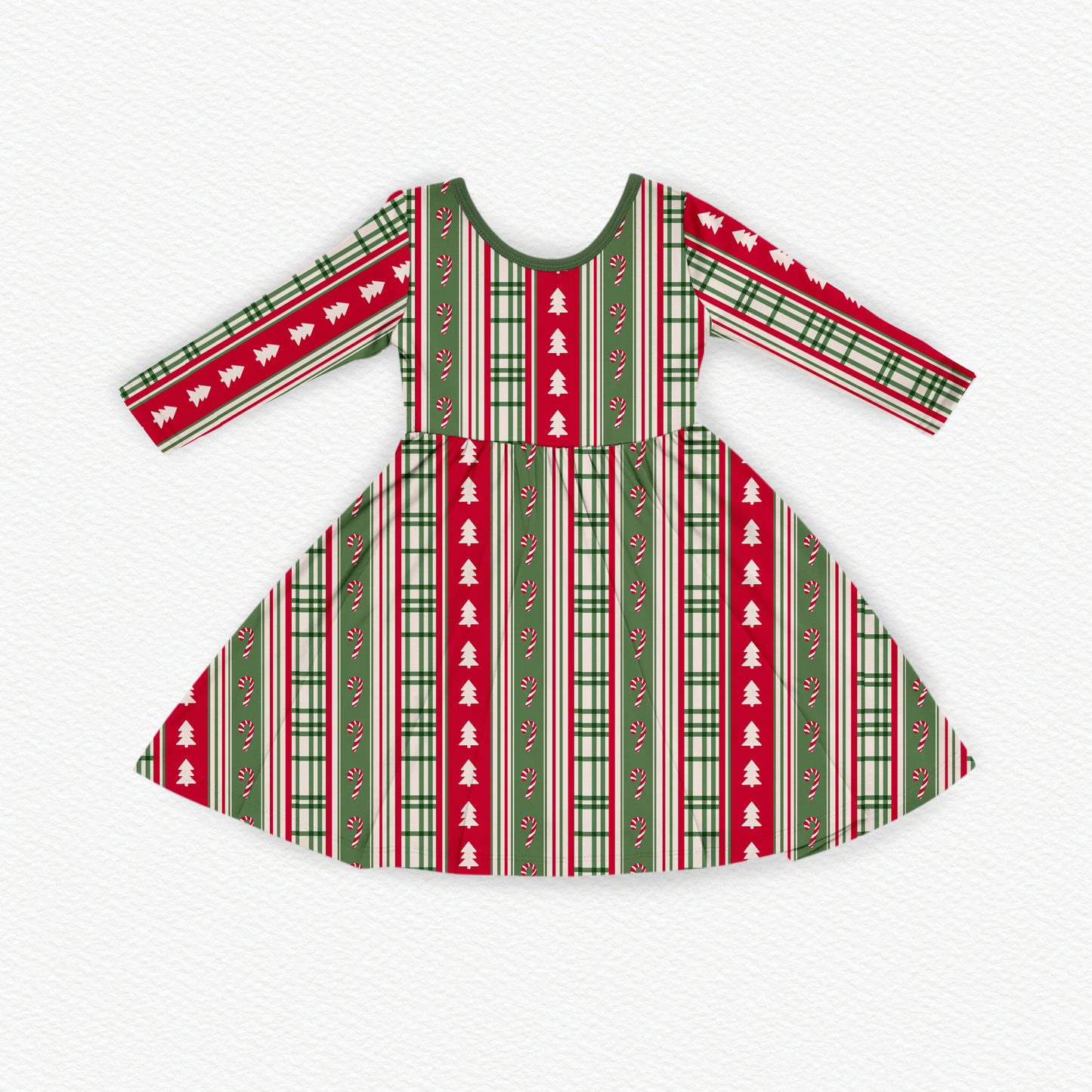 Holly & Plaid Twirl Dress