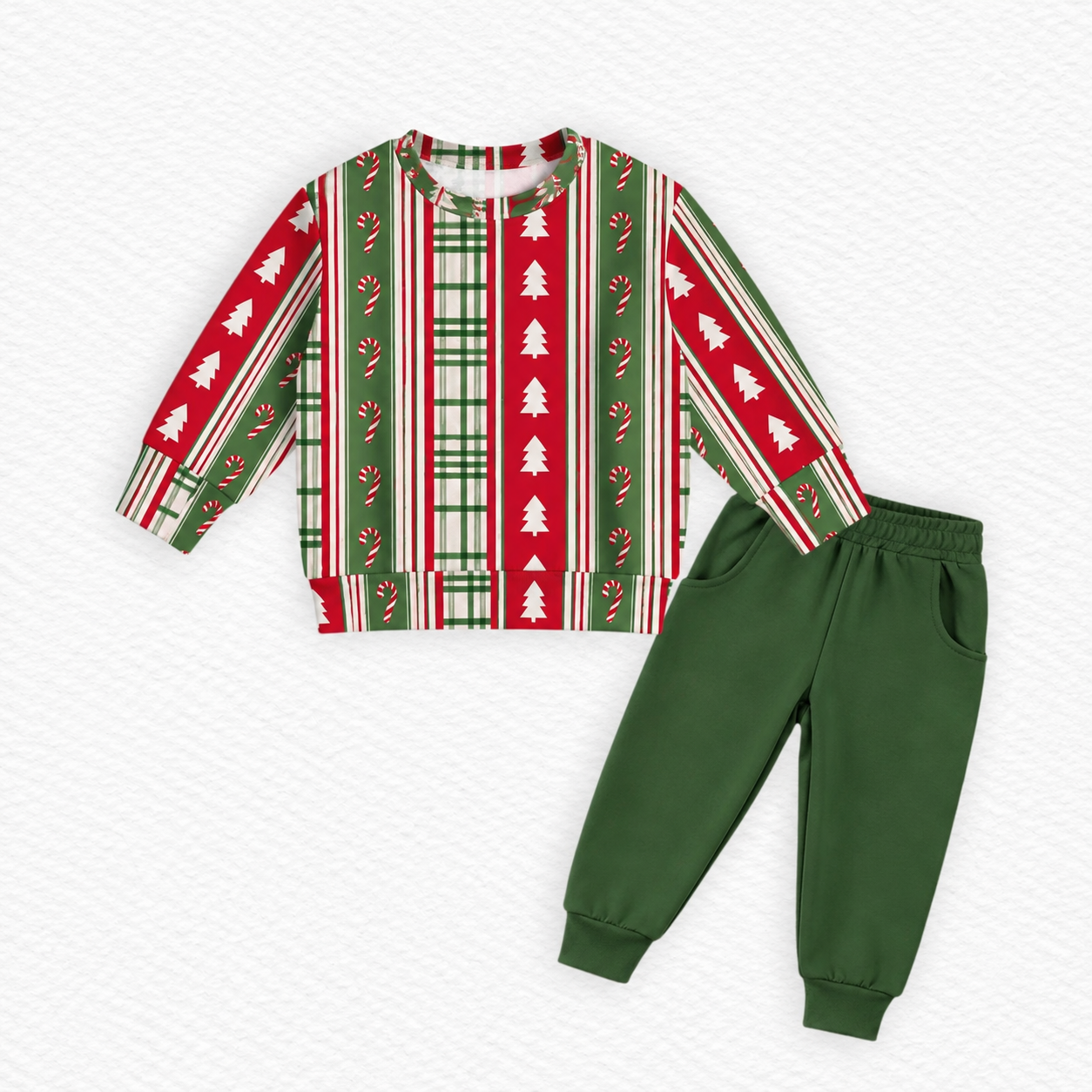 Holly & Plaid Jogger Set