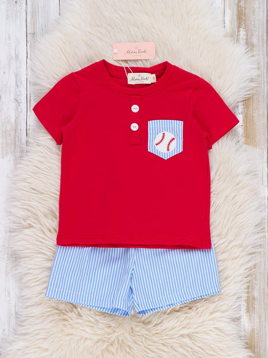 Dugout Ball Striped Embroidered Cotton Outfit