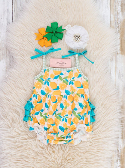 Sweet as Lemon Pie Ruffle Bubble Romper