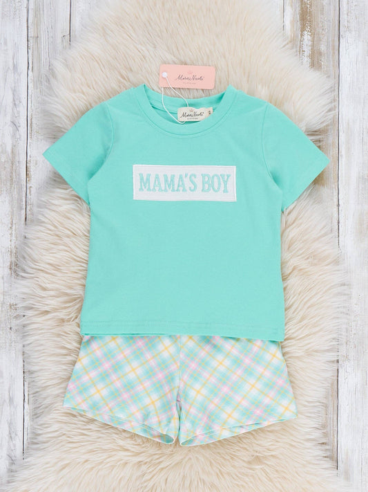 Mama’s Boy Pastel Plaid Smocked Outfit