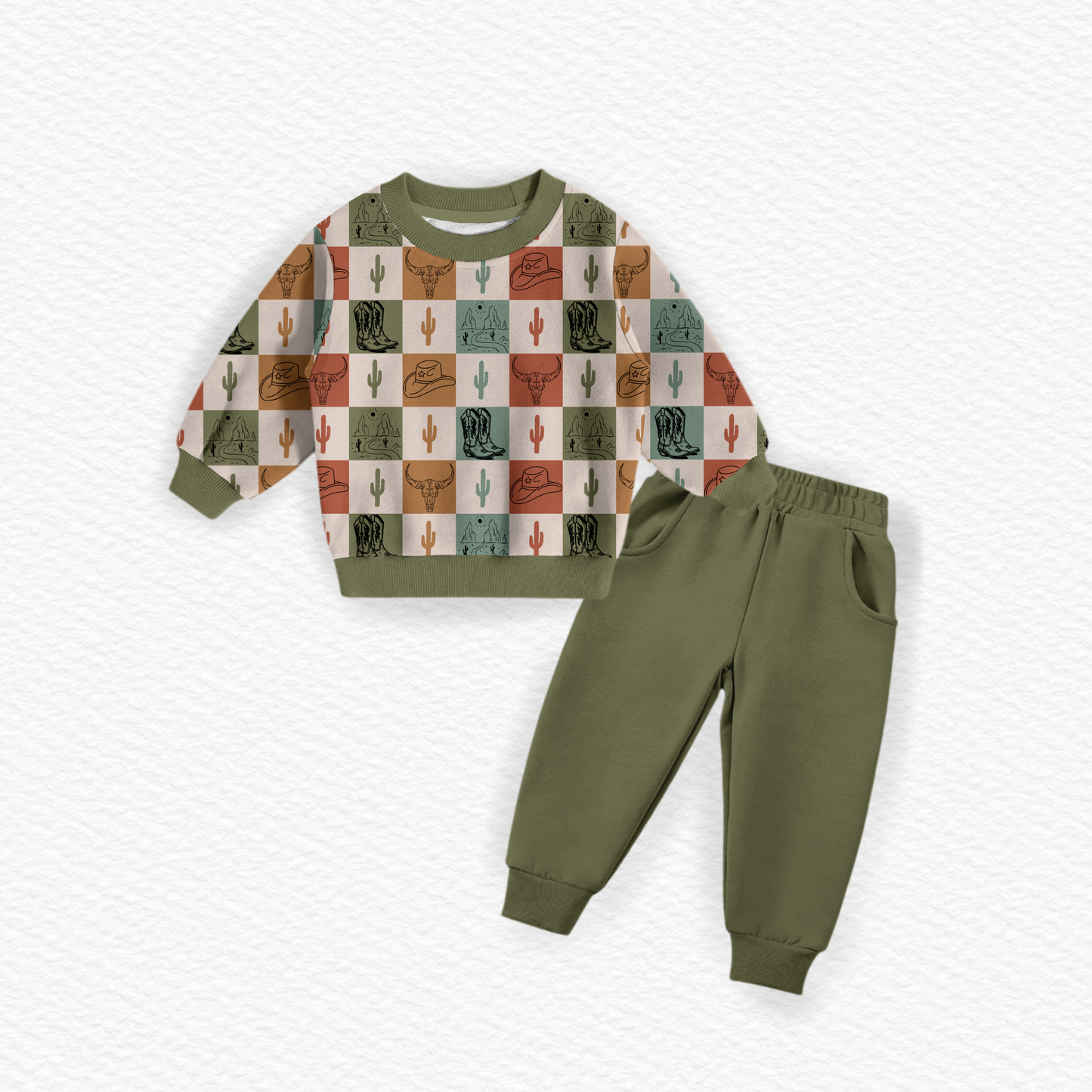 Cowboy Checks Jogger Set | PREORDER