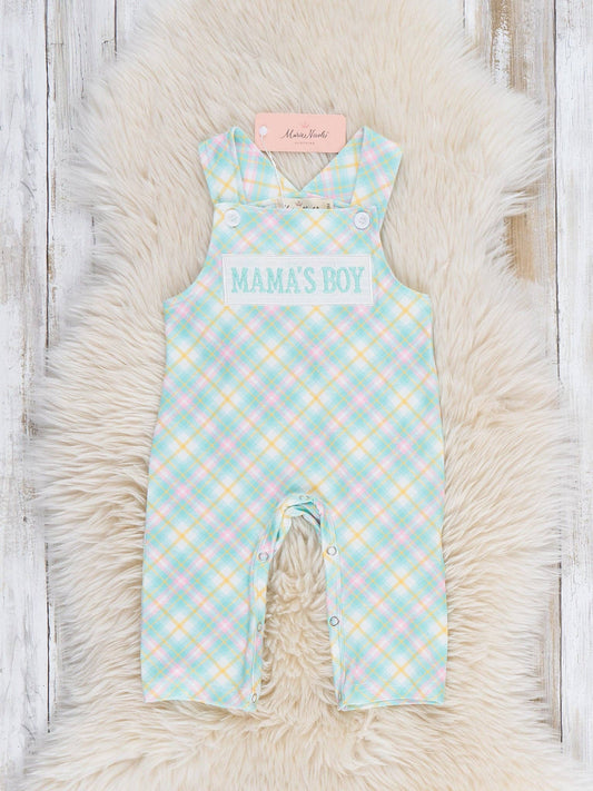 Mama’s Boy Pastel Plaid Smocked Johnny