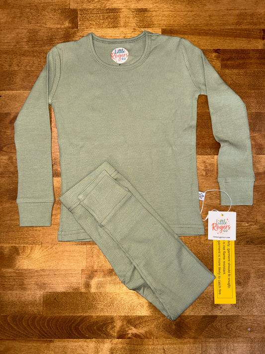Sage Mist Ribbed Two Piece Set