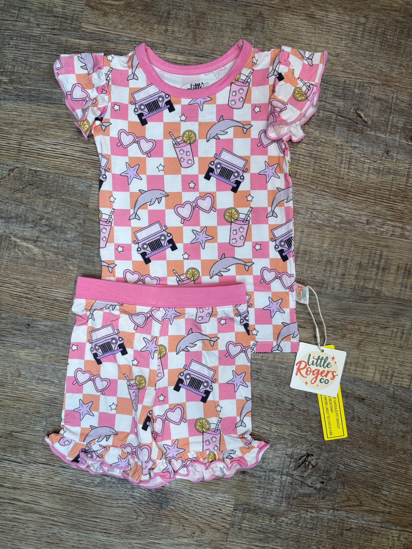Salty Sweetheart Ruffle Short Set