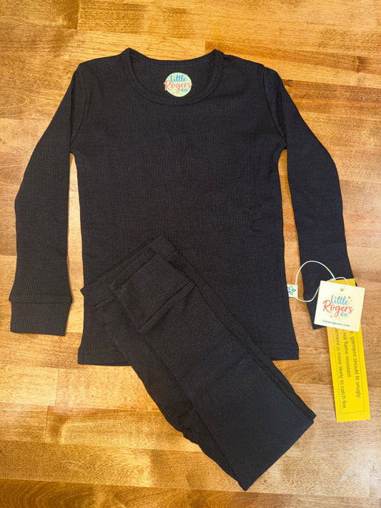 Stormy Slate Ribbed Two Piece Set