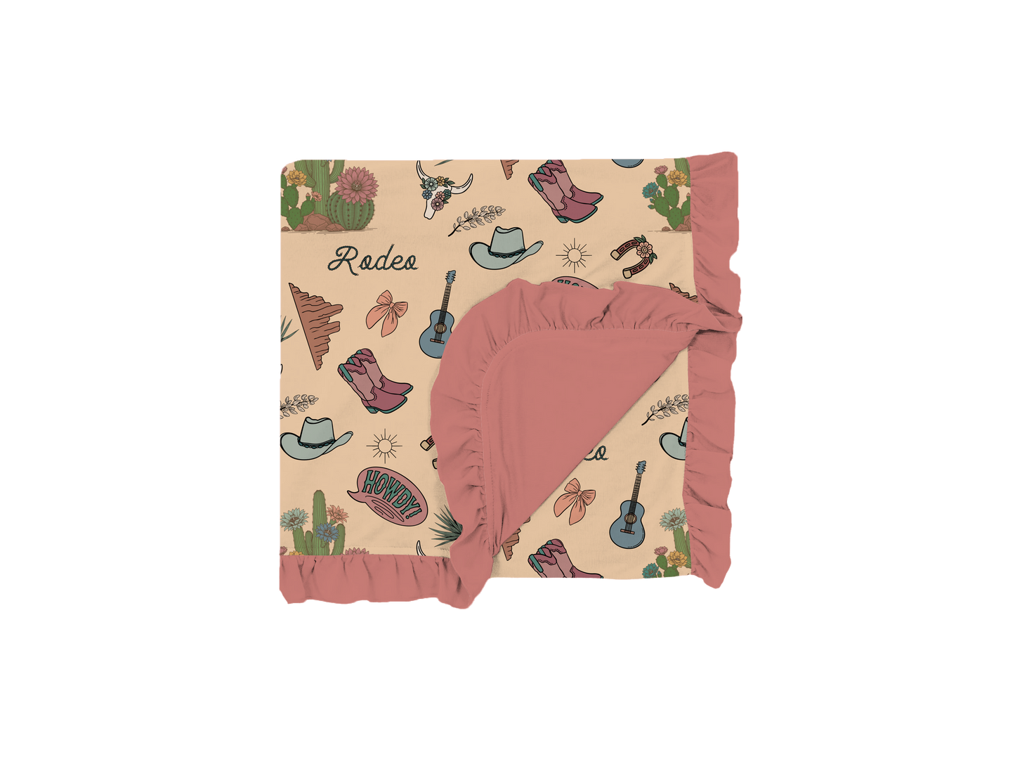 Cactus Cowgirl Ruffle Blanket