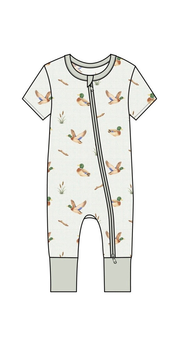 Marshland Mallards Short Sleeve Zippy