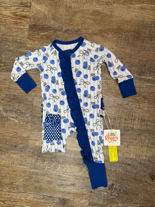 Blueberry Bows Ruffle Zippy