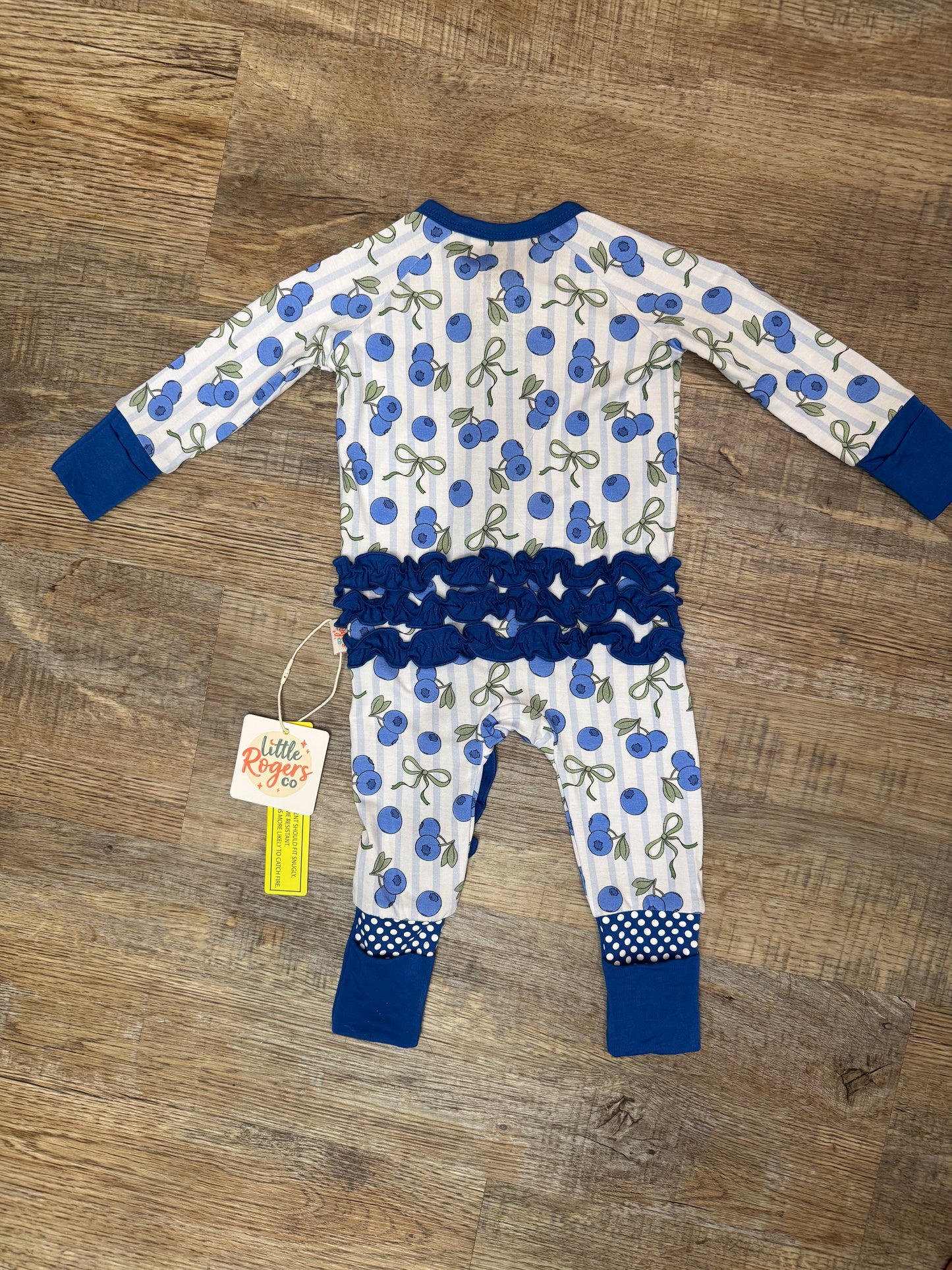Blueberry Bows Ruffle Zippy
