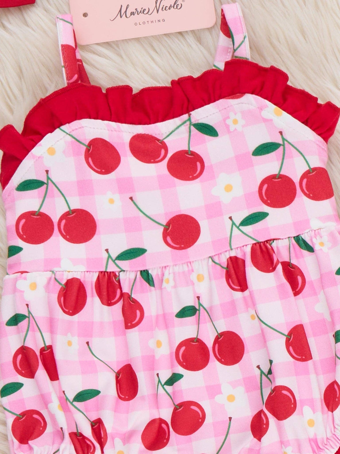 Cherry Berries Delight Ruffle Romper