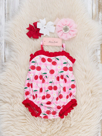 Cherry Berries Delight Ruffle Romper